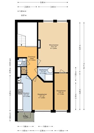 Floorplan - Pasteurstraat 94, 2522 RN Den Haag